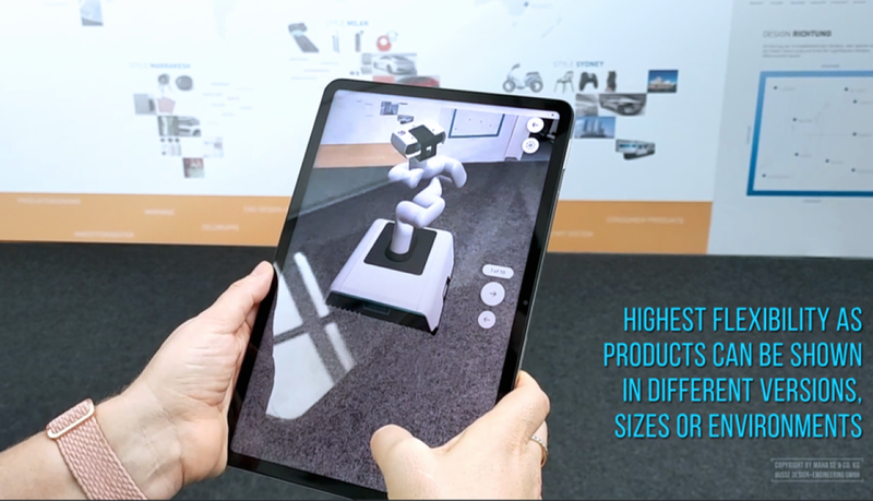 Ein Tablet welches mit einer Augmented Reality Anwendung benutzt wird.