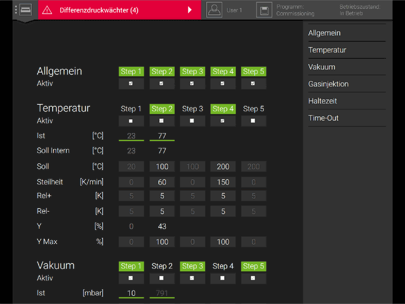 A screen view of the soldering machine.