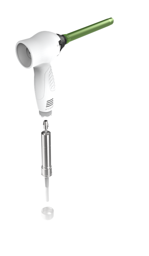 Das SafeCut Gerät mit ausgebautem Motor.