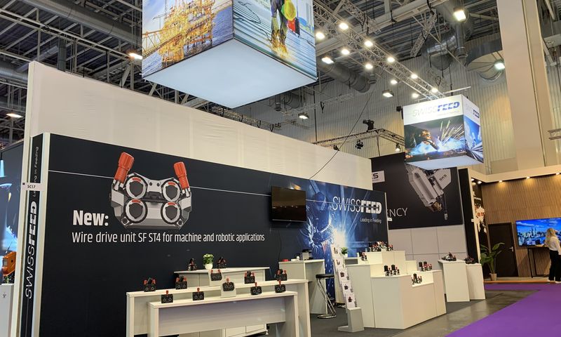 SwissFeed exhibition stand where the product is on display.