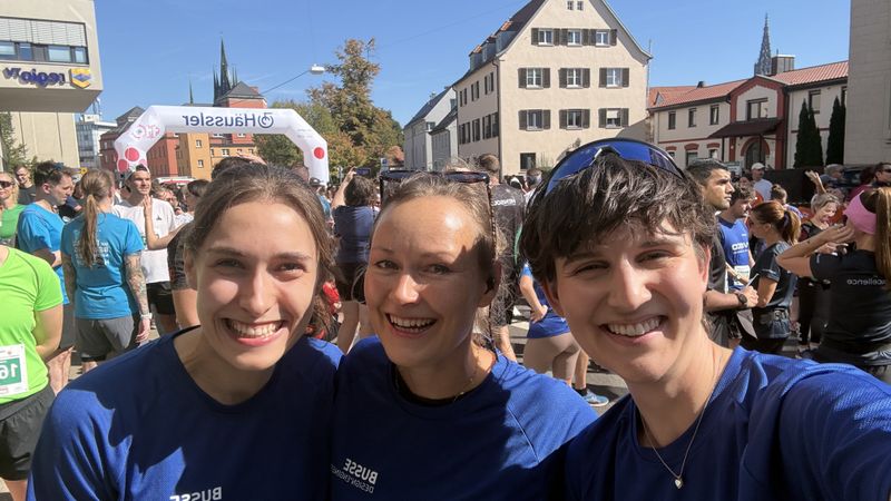 A selfie of three female runners.