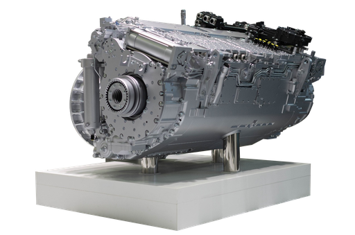 Das getriebe auf einem Podest.