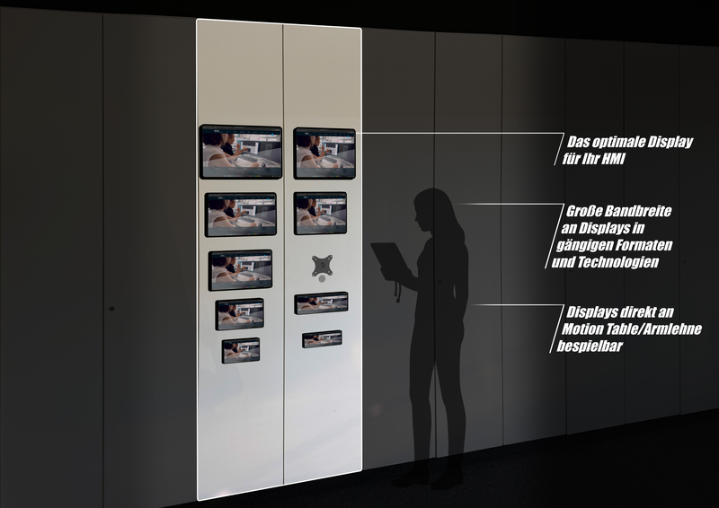 A person is testing displays.