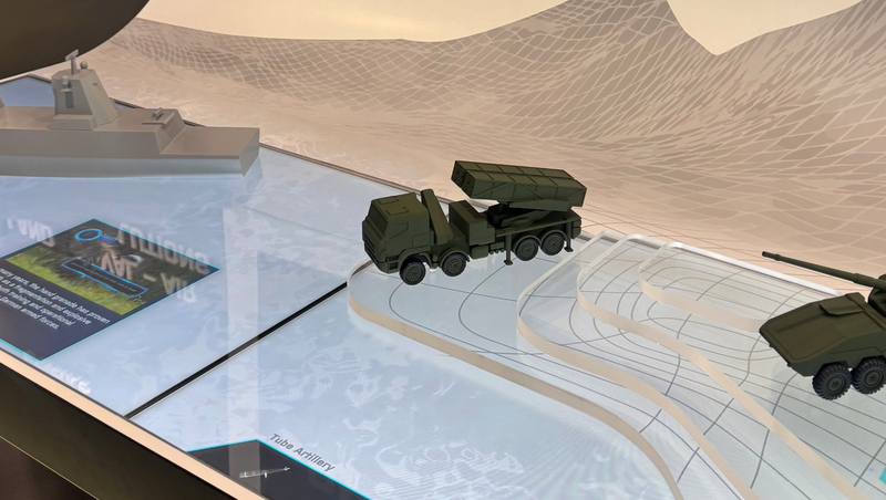 Display on which the model vehicles are placed.