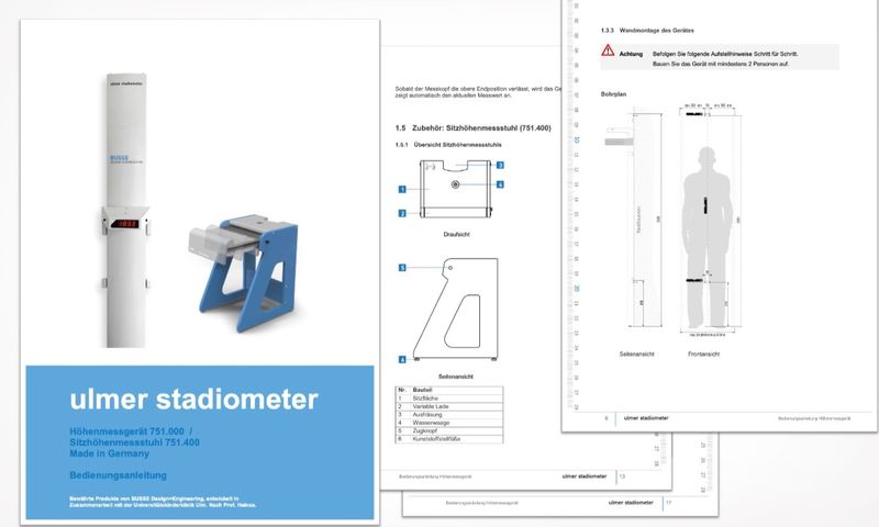 Ulmer Stadiometer Höhenmessung