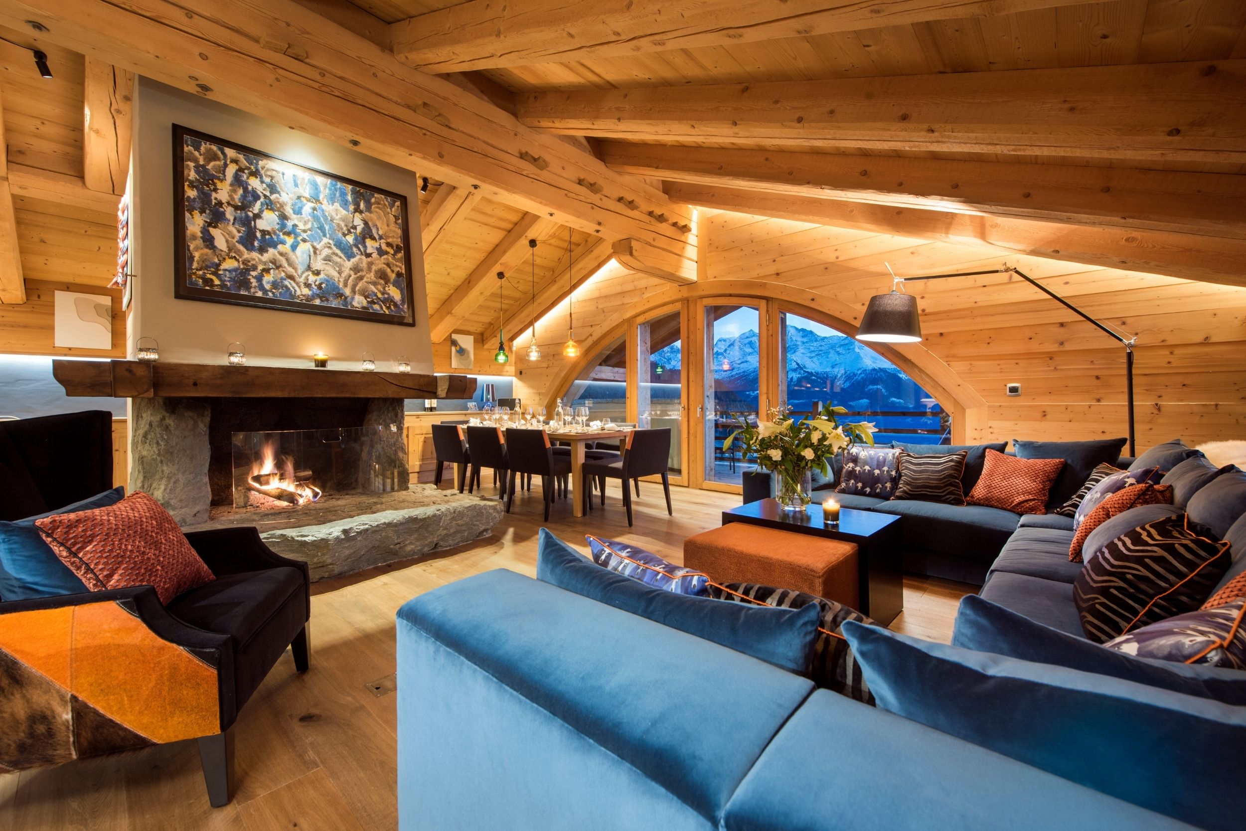 Living room of Entre Ciel et Terre apartment in Verbier