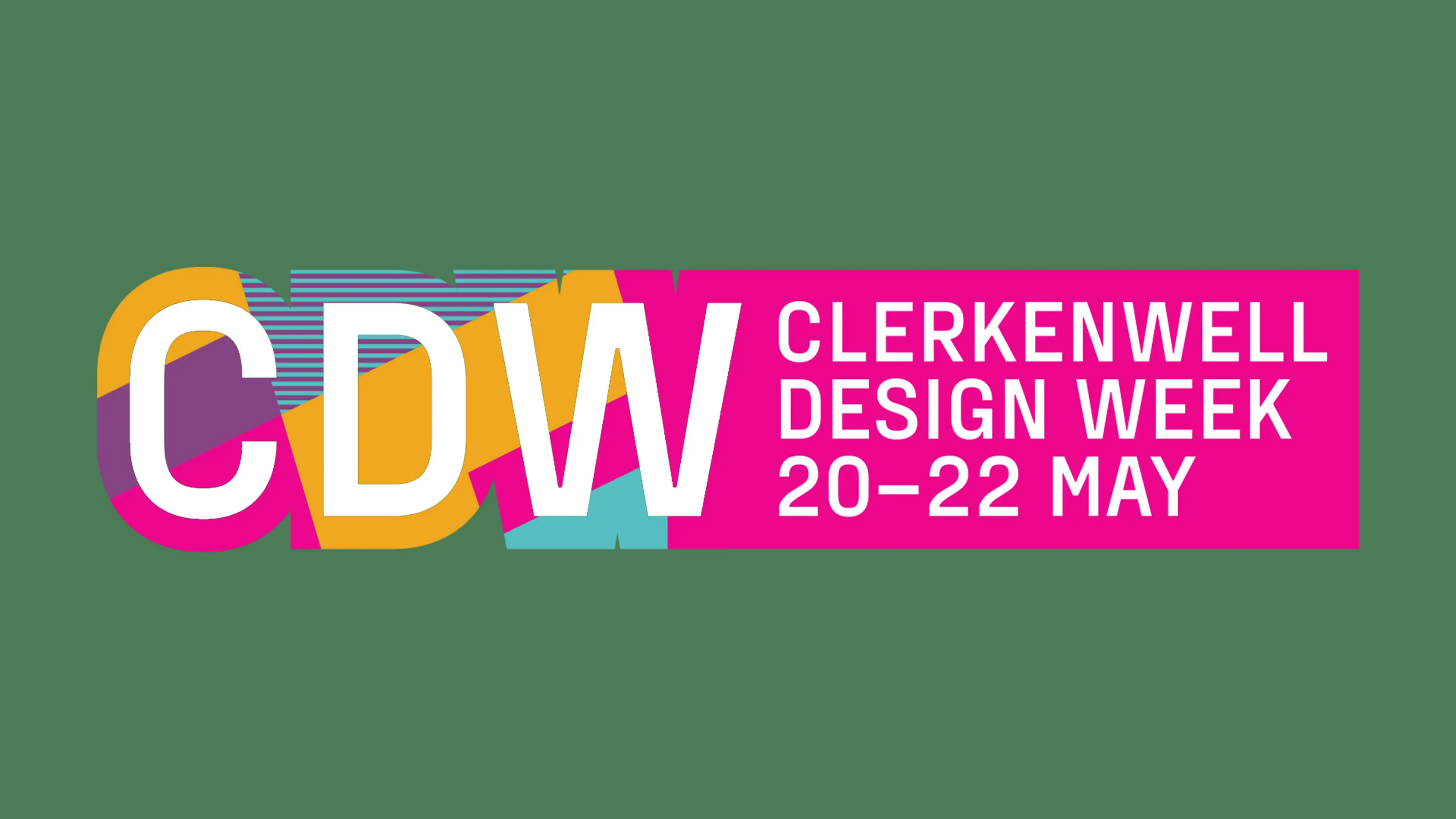 Clerkenwell Design Week 2025 Logo on a Green Plant Plan Background