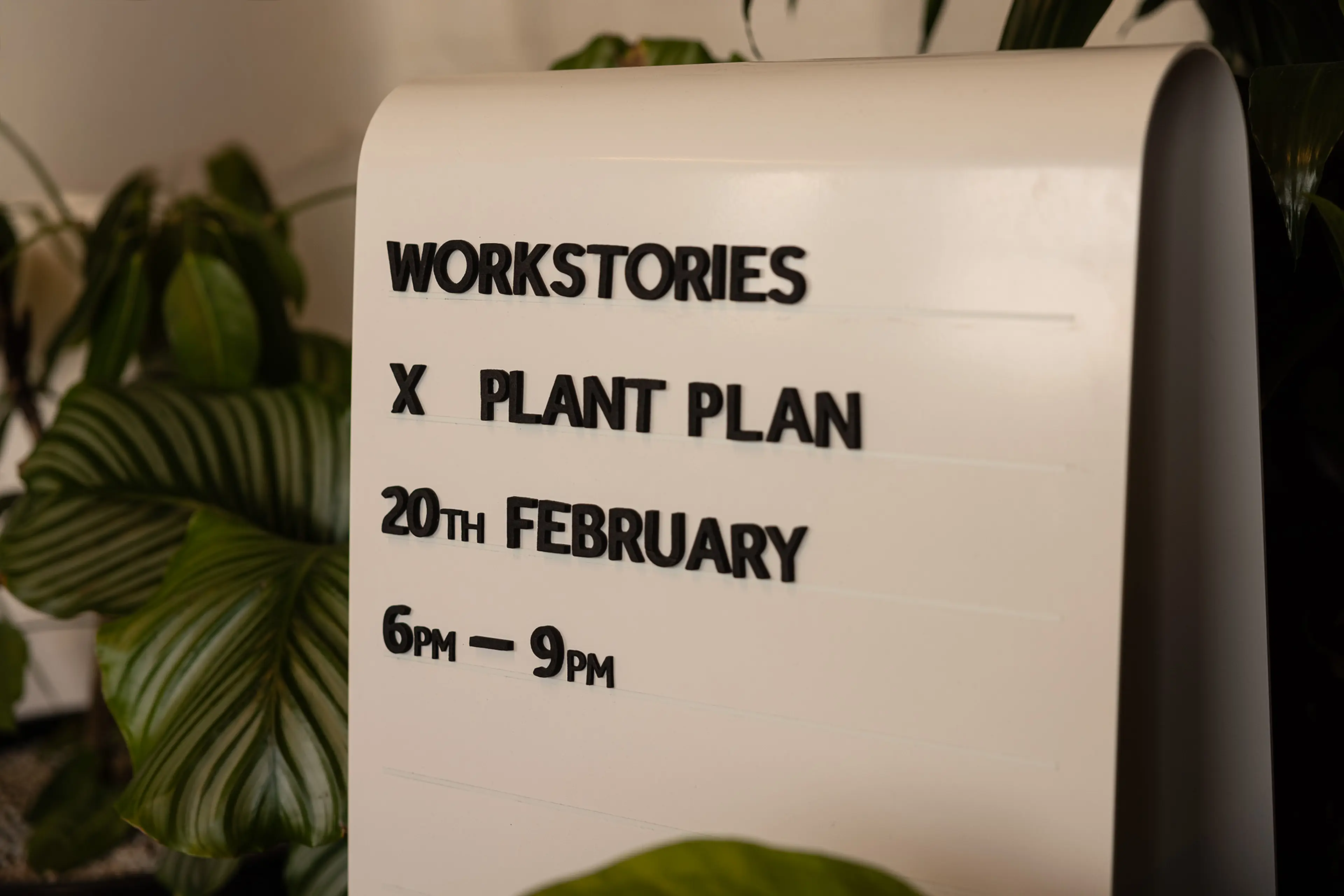 Workstories x Plant Plan - Date & Time Sign