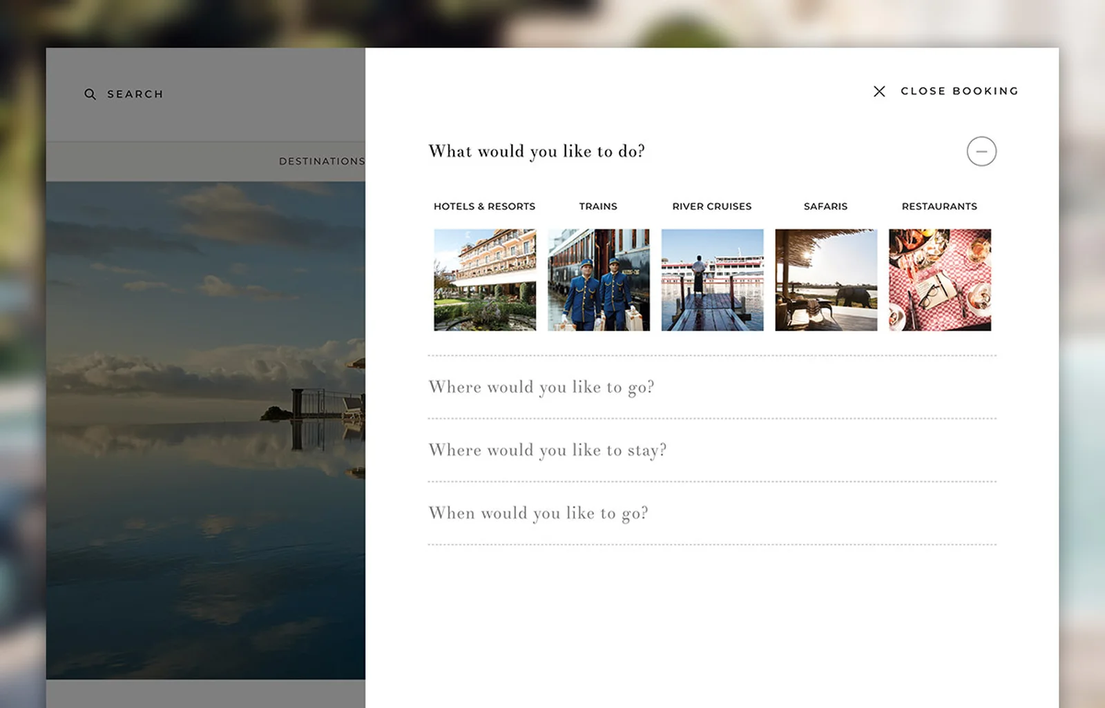 Screenshot of Belmond website in desktop