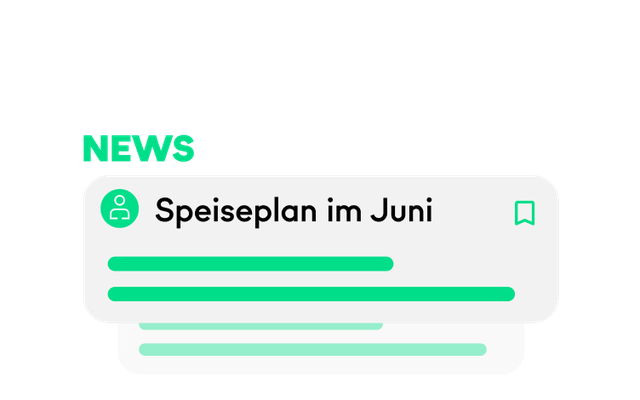 NEWS: Speiseplan im Juni; Mitarbeiterplattform, Employee App, HR-Portal, Employee Experience Platform