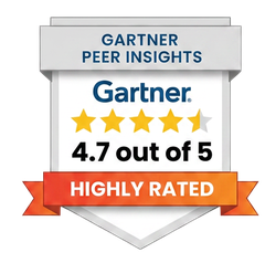 Gartner Peer Insights: 4.7 out of 5, Highly Rated badge.