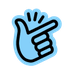 Illustration of a blue hand snapping fingers.