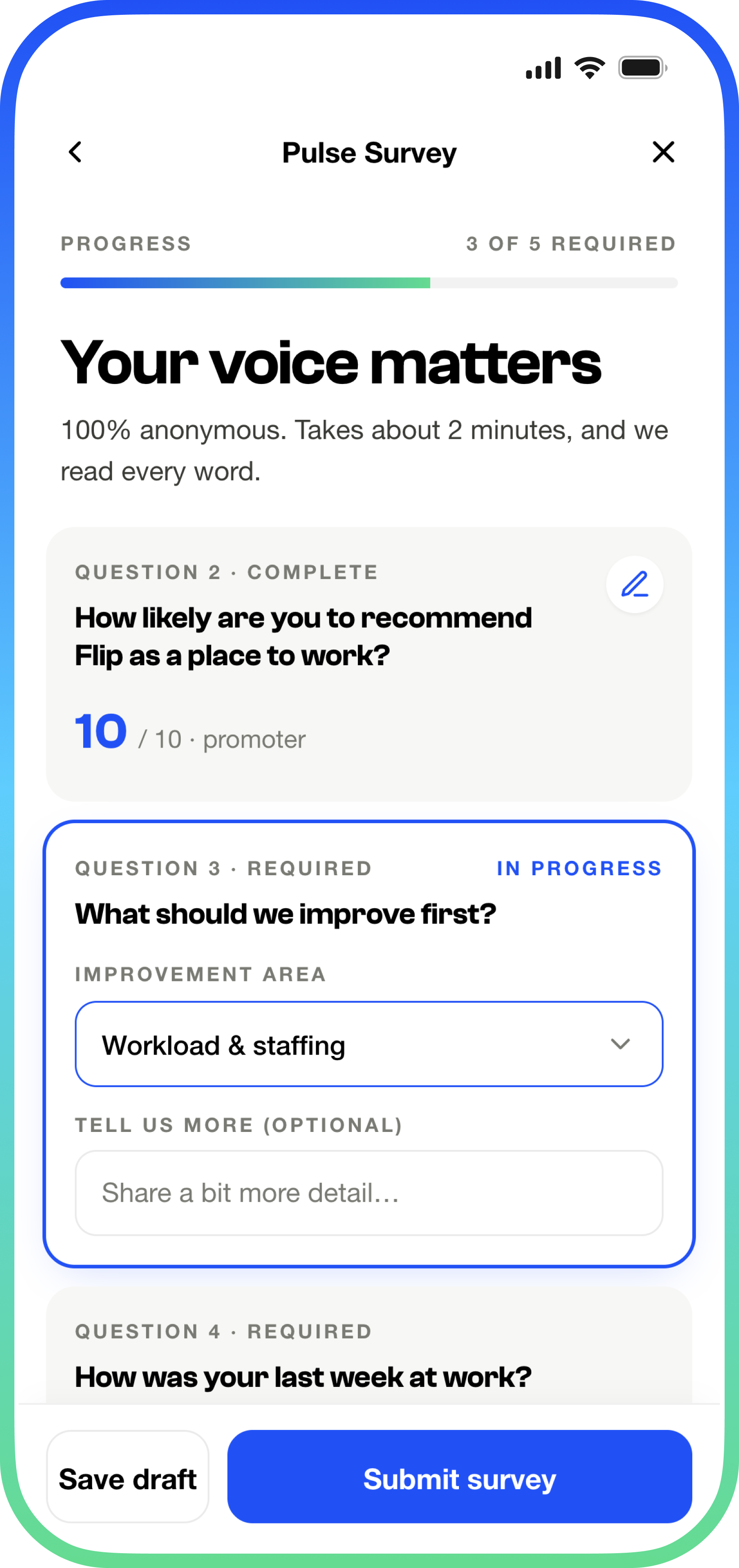 Employee Pulse Survey app
