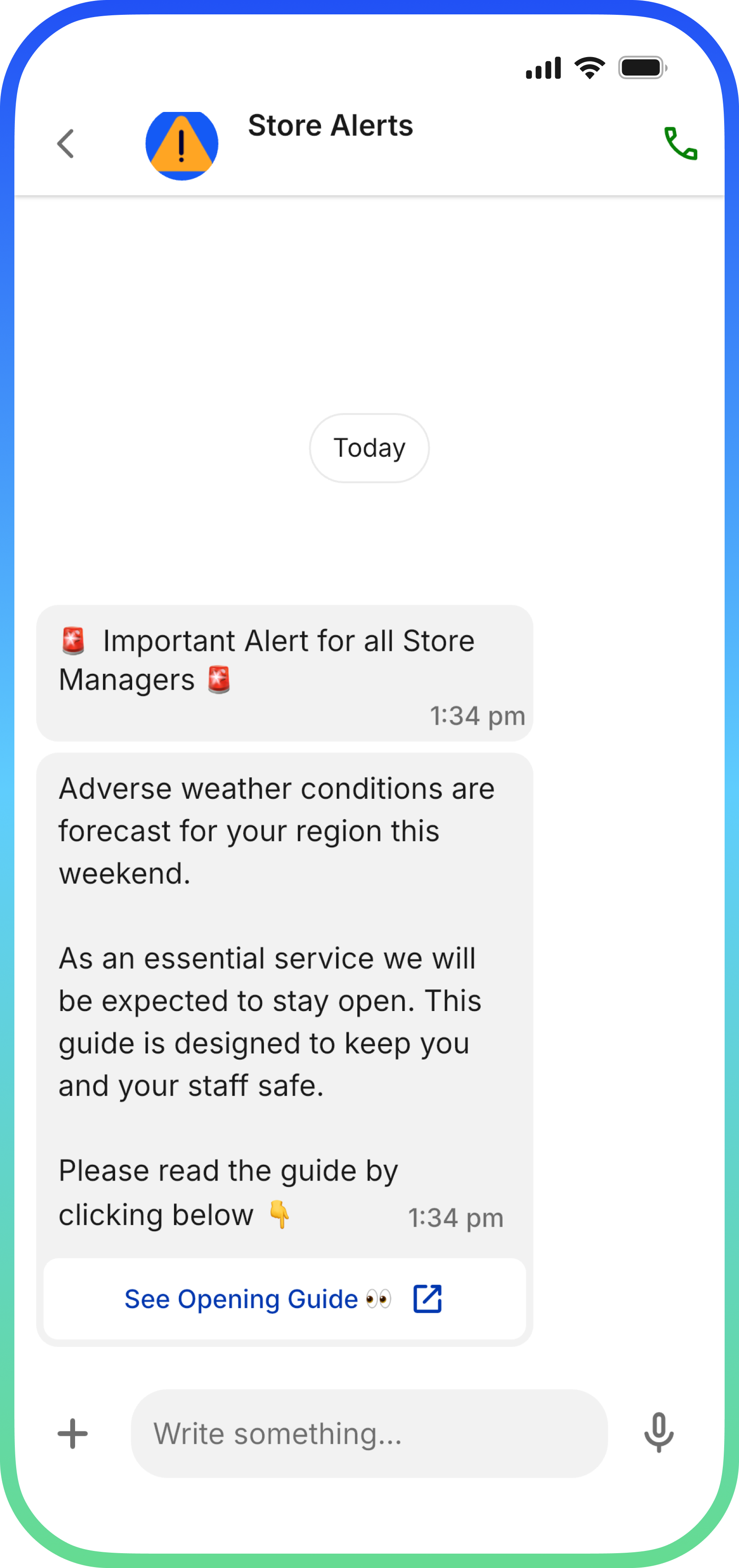 Store Alerts app