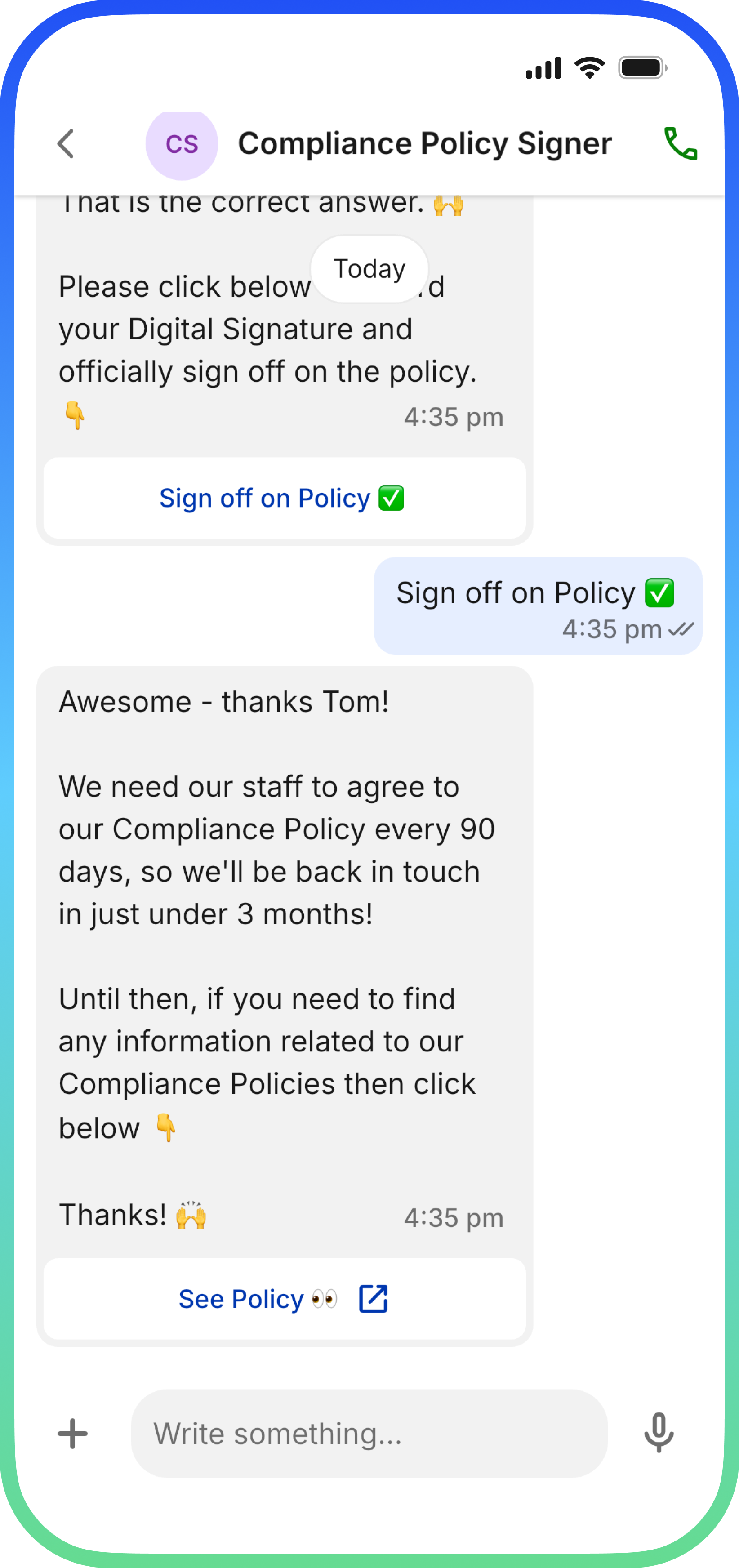 Policy Sign-Off app
