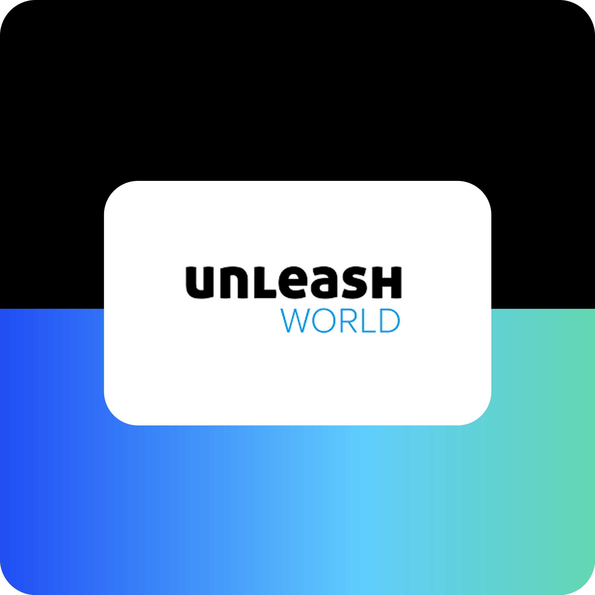 Unleash World logo on a gradient background