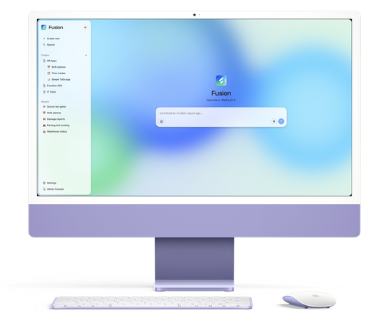 Fusion software platform interface on a desktop screen.