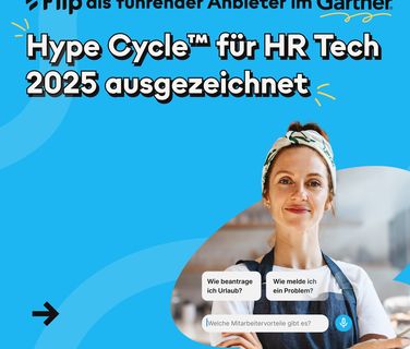 Flip als führender Anbieter im Gartner Hype Cycle™ für HR Tech 2025 ausgezeichnet, Mitarbeiterplattform.