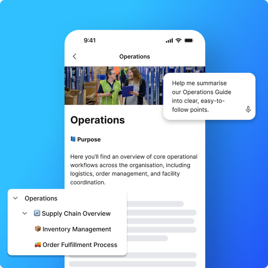 B2B-SaaS UI showing Operations Guide overview with logistics and order management.