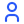 Blue user icon on transparent background.