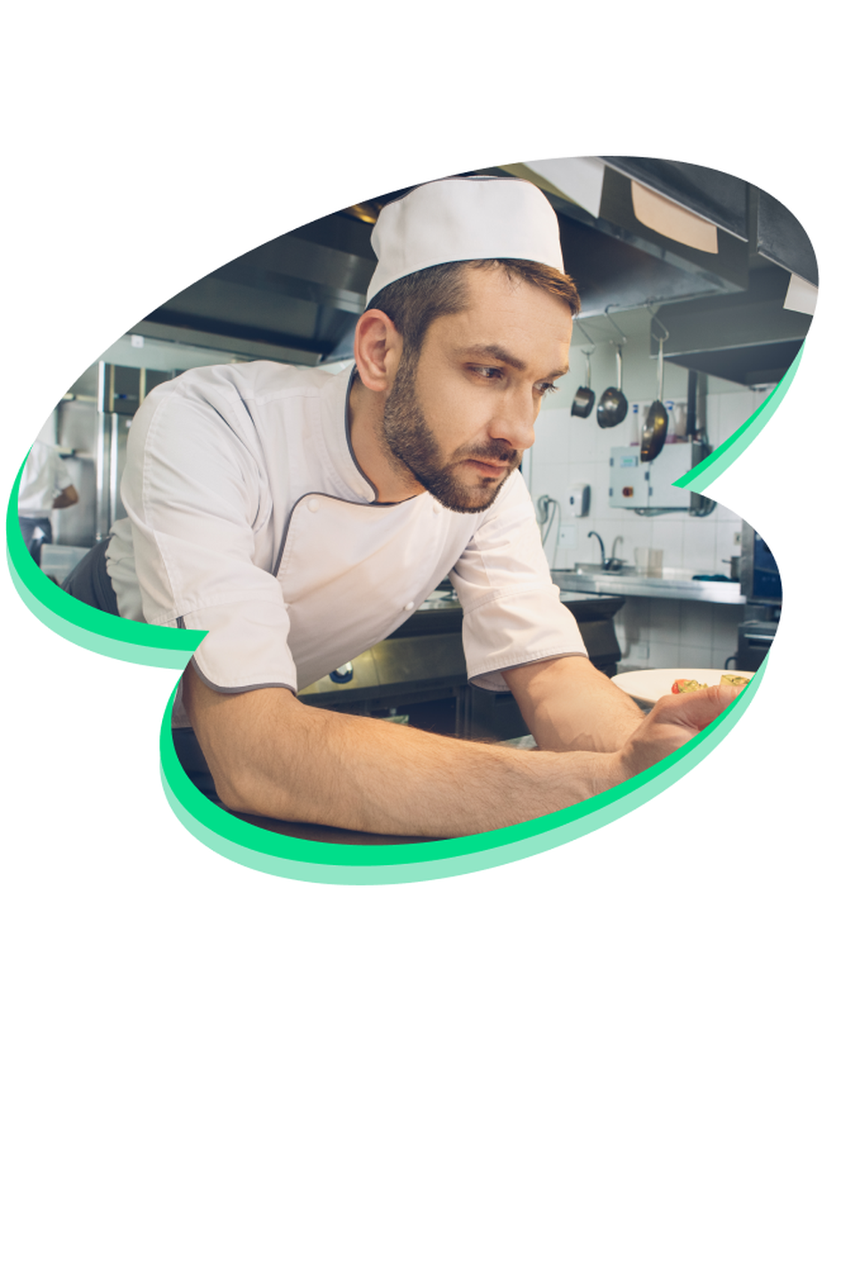 Chef in kitchen, symbolizing Employee Experience Platform, Mitarbeiter App, Agentic AI für die Frontline.