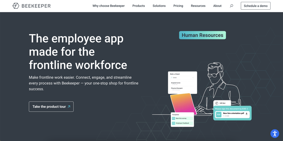 The employee app for frontline workforce; connect, engage, streamline HR, comms, Ops processes.