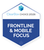 Badge with text: ClearBox Choice 2026, Frontline & Mobile Focus.