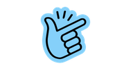 Blue hand icon snapping fingers, symbolizing ease and simplicity.