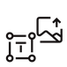 Minimalist icon showing image and text editing, representing content management functionality.