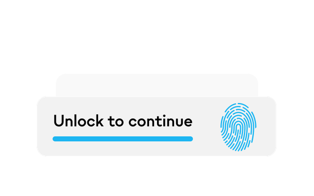 Unlock to continue with fingerprint icon, security feature for employee app or HR-Portal login.