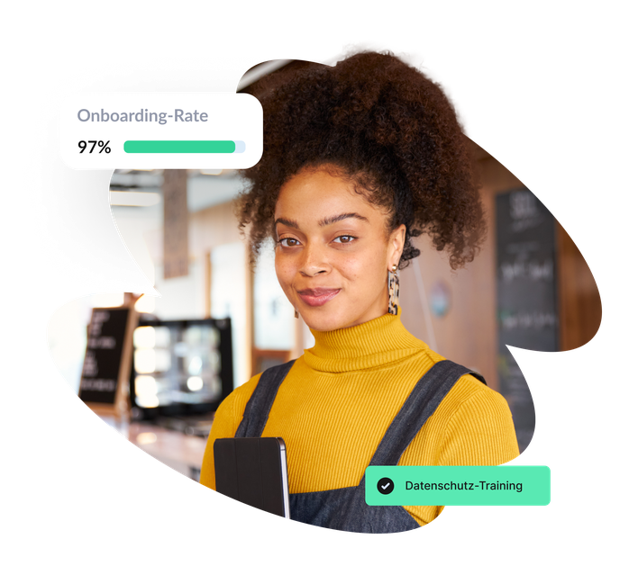 Mitarbeiterplattform: Onboarding-Rate 97%, Datenschutz-Training, Employee Experience Platform, HR-Portal