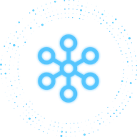 Blue abstract icon with circular pattern