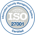 ISO 27001 Certified badge for Information Security Management System.