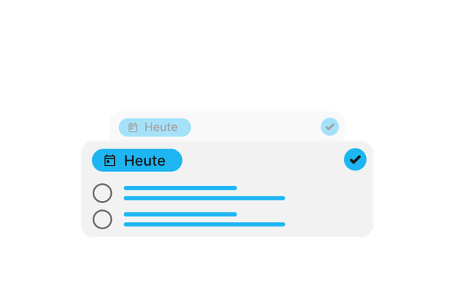 UI-Ausschnitt einer Mitarbeiterplattform mit Aufgabenliste, Heute, HR-Software, Employee App.