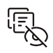 Privacy icon with two chat bubbles and an eye symbol crossed out, indicating hidden chats.