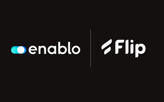 New partnership announcement: enablo and Flip logos, empowering frontline with Employee Experience Platform.
