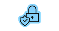 Blue padlock and shield icon with checkmark, symbolizing security and permissions.