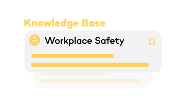 Knowledge Base UI with Workplace Safety topic, supporting Flip Flows, Employee Experience Platform.