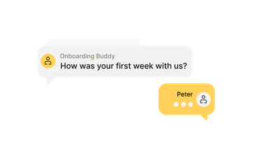 Flip Flows onboarding check-in chat: How was your first week with us?—Employee Experience Platform.