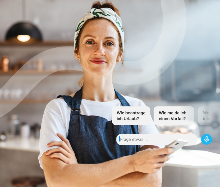 Mitarbeiterplattform mit Flip Flows, Flip Intelligence, Mitarbeiter App, HR-Portal, Agentic AI für die Frontline; sichtbare T