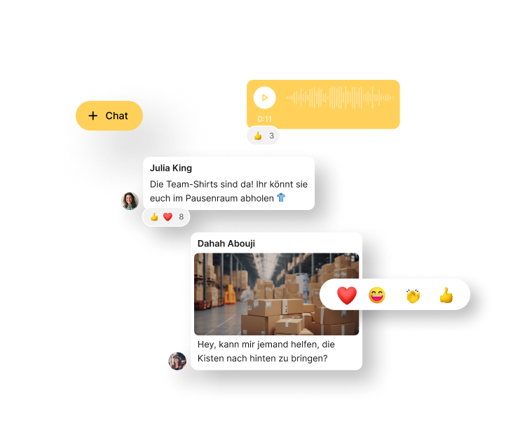 Mitarbeiter App Chat: Team-Kommunikation, Flip Flows, HR-Portal, Mitarbeiterplattform, Employee Engagement