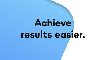 Achieve results easier. Blue gradient background, decorative, no UI or B2B-SaaS elements shown.