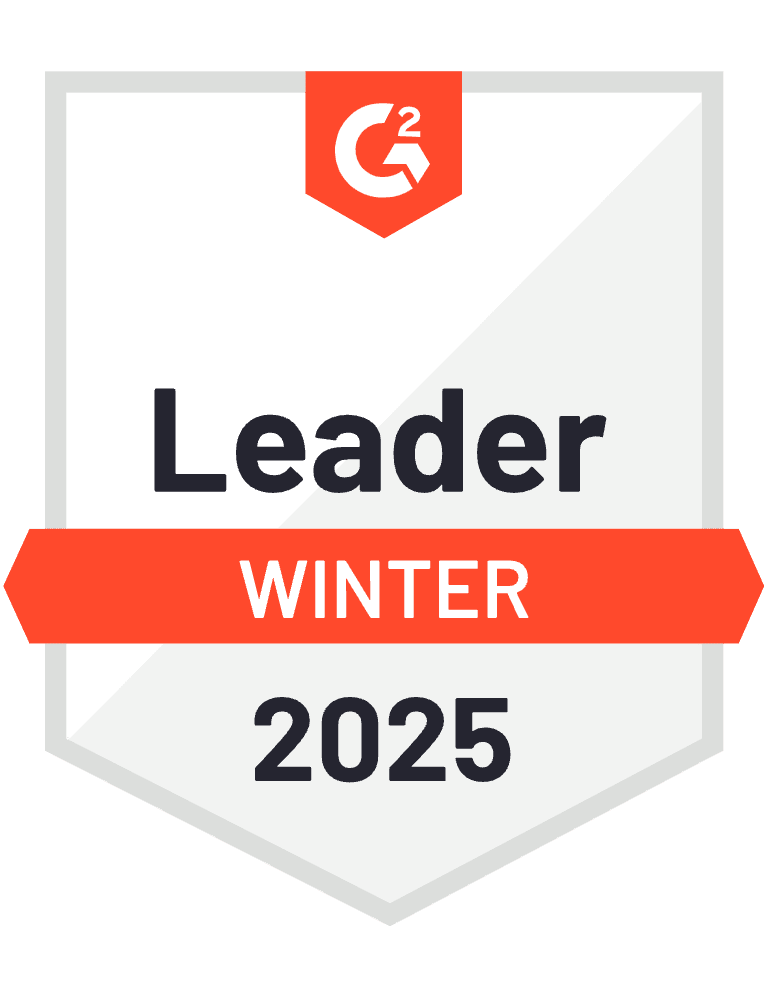G2 badge showing Leader WINTER 2025 for frontline worker communication platforms.
