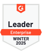 G2 badge: Leader Enterprise WINTER 2025, employee communications, HR-Software, Employee Experience.