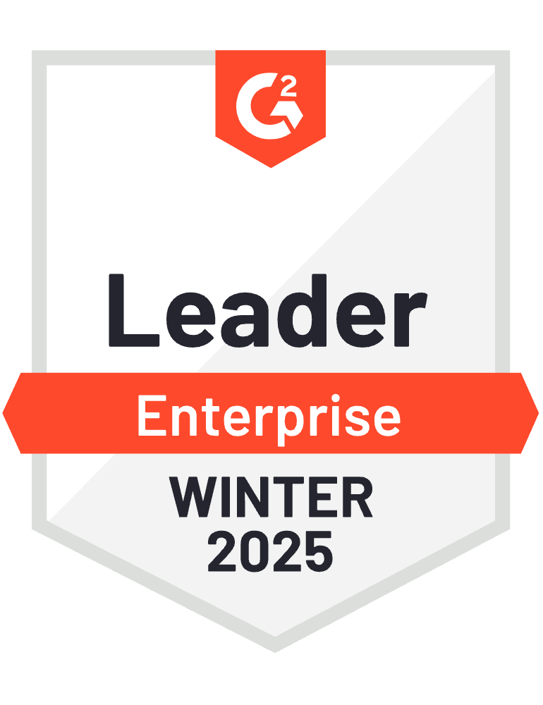 G2 badge: Leader Enterprise WINTER 2025, employee communications, HR-Software, Employee Experience.