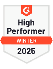 G2 High Performer Winter 2025 badge for business instant messaging, high performer award.