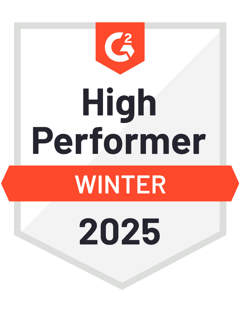 G2 High Performer Winter 2025 badge for business instant messaging, high performer award.