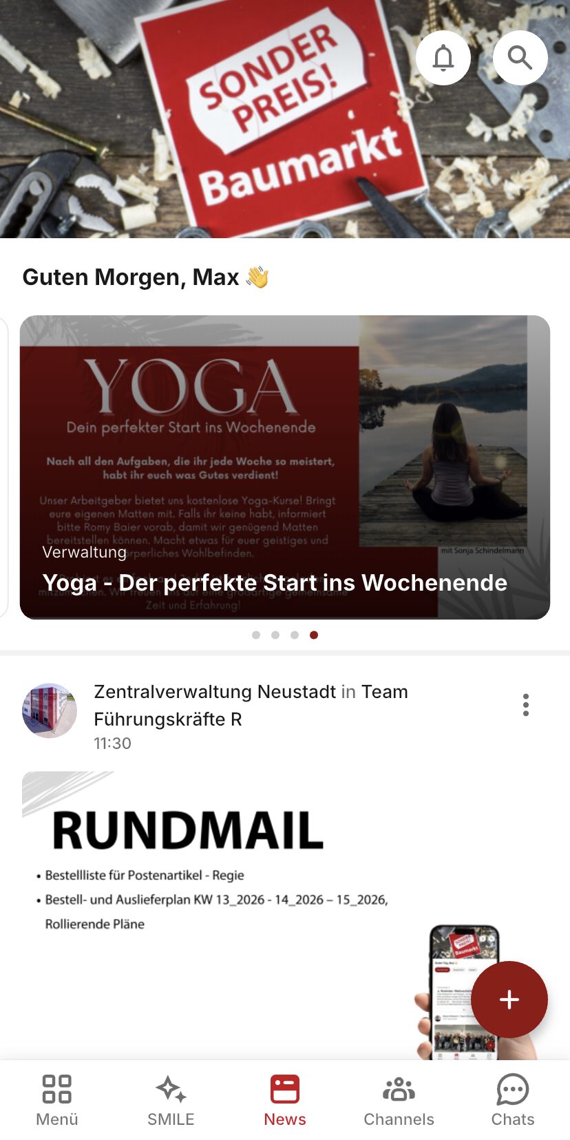 Sonderpreis Baumarkt logo on woodworking tools background.