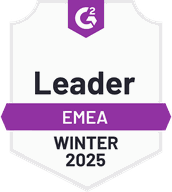 G2 badge: Leader EMEA Winter 2025.
