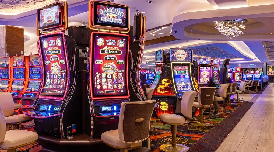 Slot machines in a casino interior